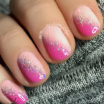 Pale and Hot Pink Gradient Ombre Nails with Glitter Fade - Beauty Art by  Olga