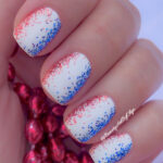 Red, White and Blue Glitter Ombre Patriotic 4th of July No Chip Manicure